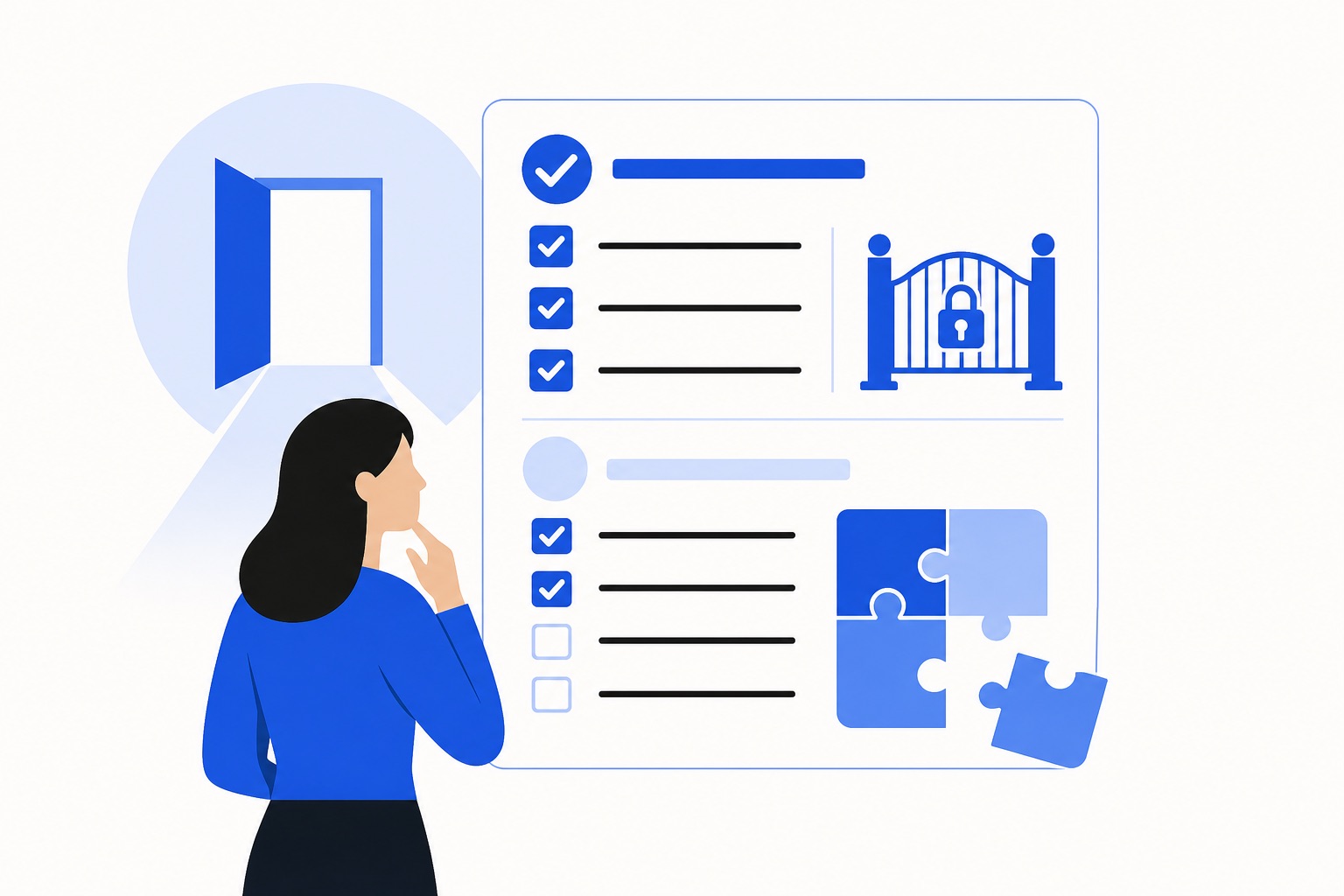 A job seeker reviewing a job posting checklist to determine if they are qualified before applying